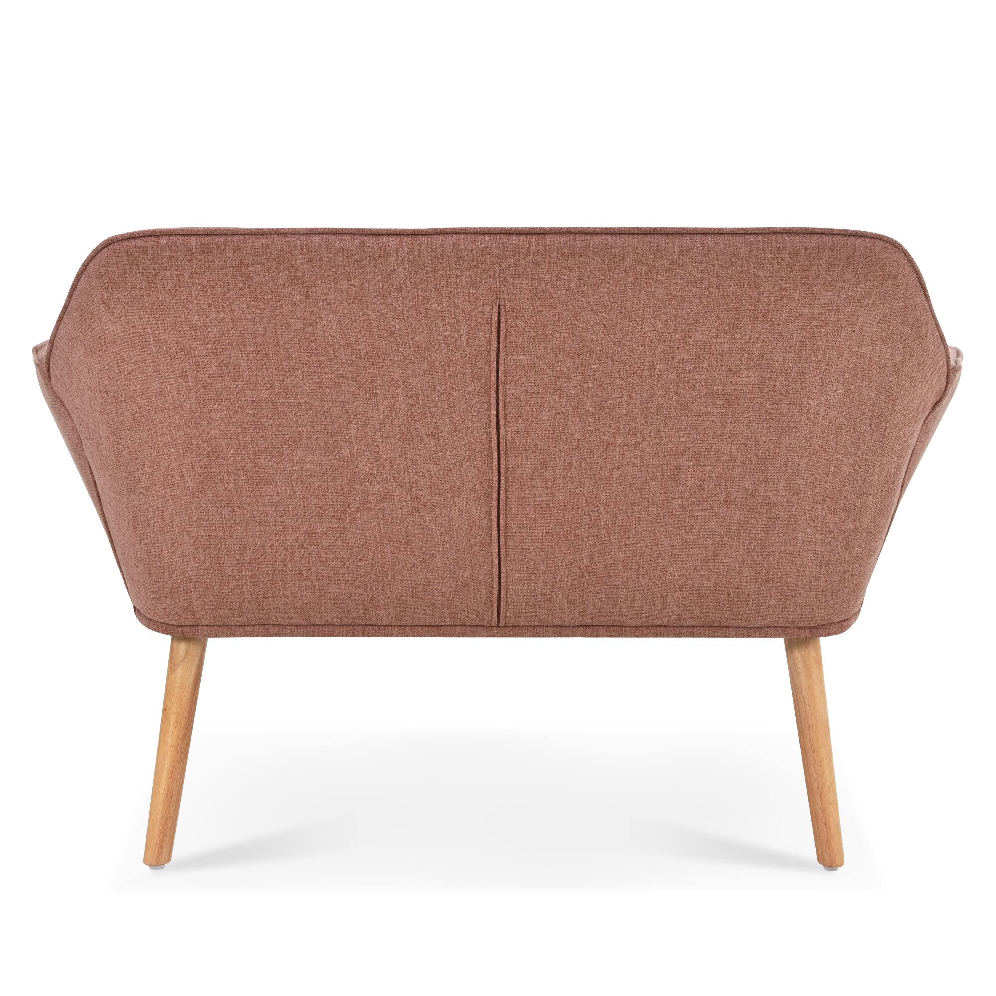 50" Single Cushion Sofa, Sloped Arm Sofa, Teddy Fabric with Pillow